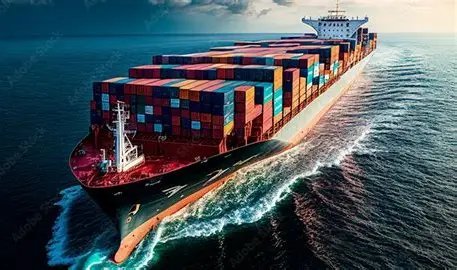 Container vessel at sea