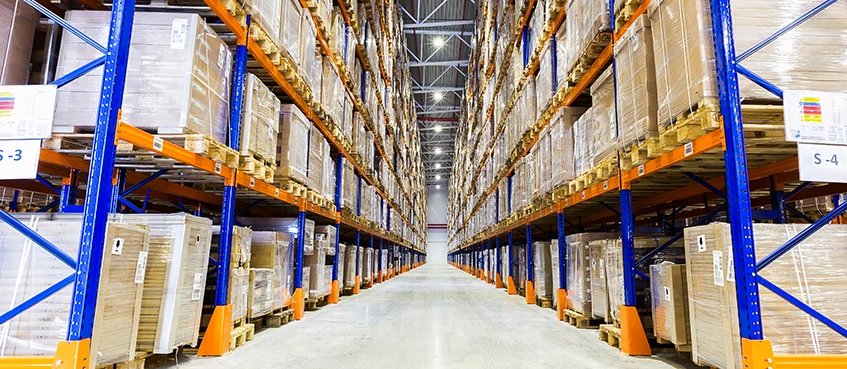 Warehouse storage corridor